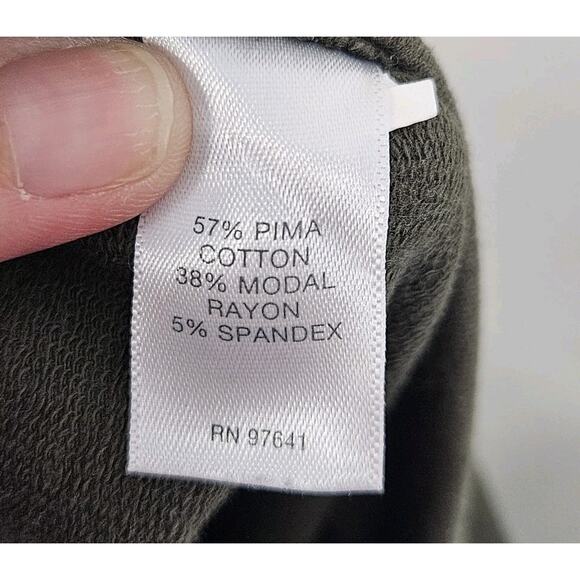 Pure Jill Slim Leg Cropped Olive Green Cotton Modal Blend Pull On Pants Medium - Picture 8 of 8